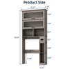 Over The Toilet Storage Cabinet with Transparent Door, Multi Layer Shelves & Toilet Rack - 2 of 4