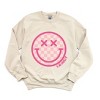 Simply Sage Market S.W.Smiley Pink Checker Smiley Face Sweatshirt - 2 of 4