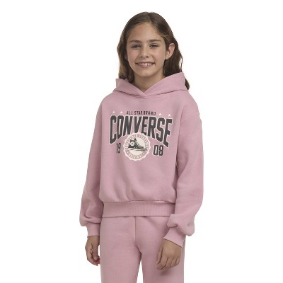 Converse Brandclub Converse Girls Fleece Hoodie Pullover Sweatshirt Pink 5