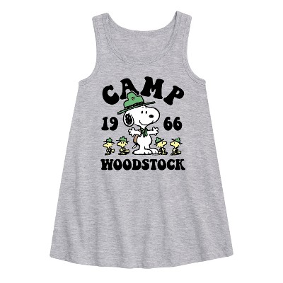- Peanuts - Camp Woodstock Graphic Sleeveless Aline Dress