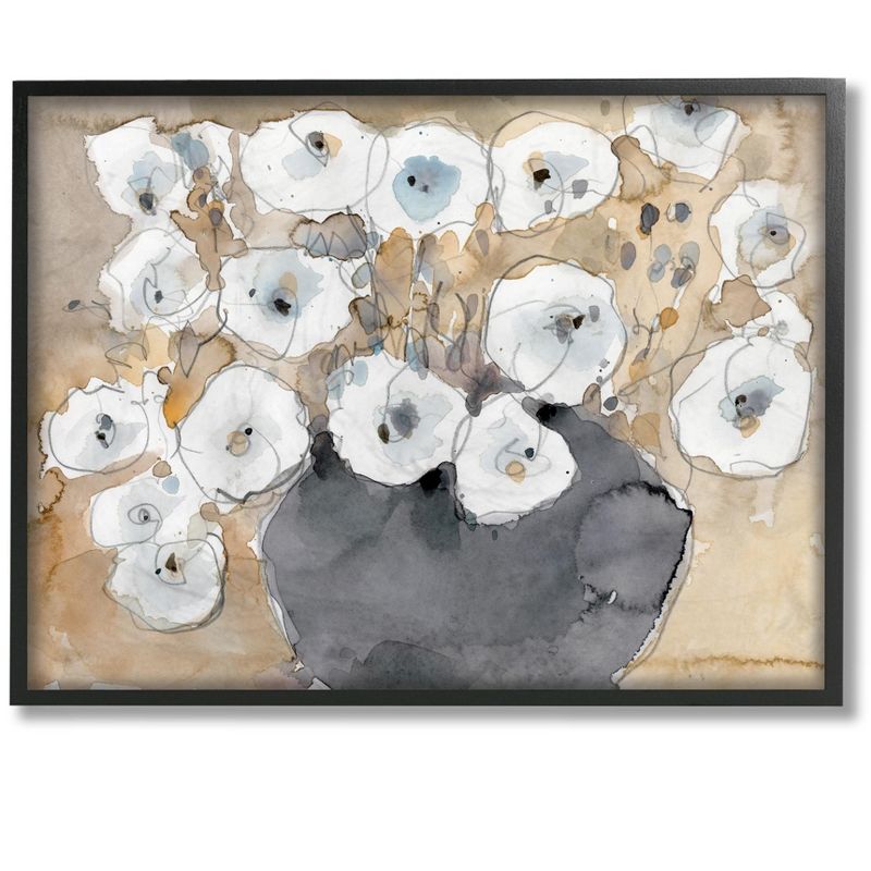 Stupell Industries Abstract White Blossom Bouquet Neutral Grey Brown, 1 of 7