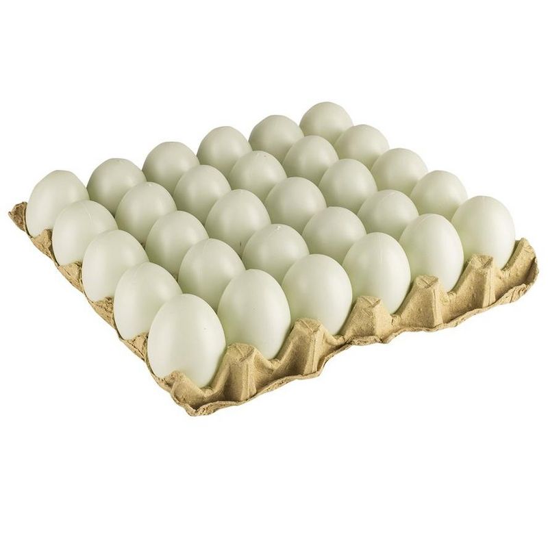 30 Fake Chicken Eggs On Tray Realistic Egg Toy Food Playset For Kids- Pretend Play Artificial Kitchen Foods - Light Green Faux Duck Eggs Kitchen Decor, 2 of 5