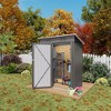 PAGED 5X3 FT Metal Outdoor Storage Shed with Pitched Roof,Tool Shed with Lockable Doors,Compact Metal Garden Shed for Sundries,Gray - 2 of 4