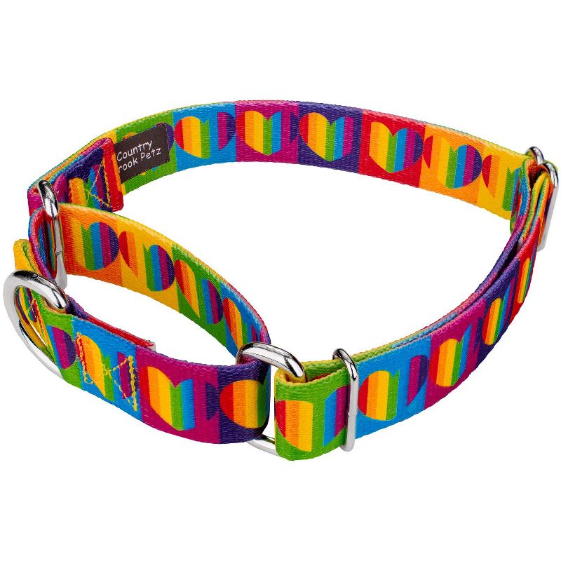 Country Brook Petz Rainbow Hearts Martingale Dog Collar, 4 of 7