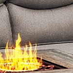 gray cushion/gray wicker