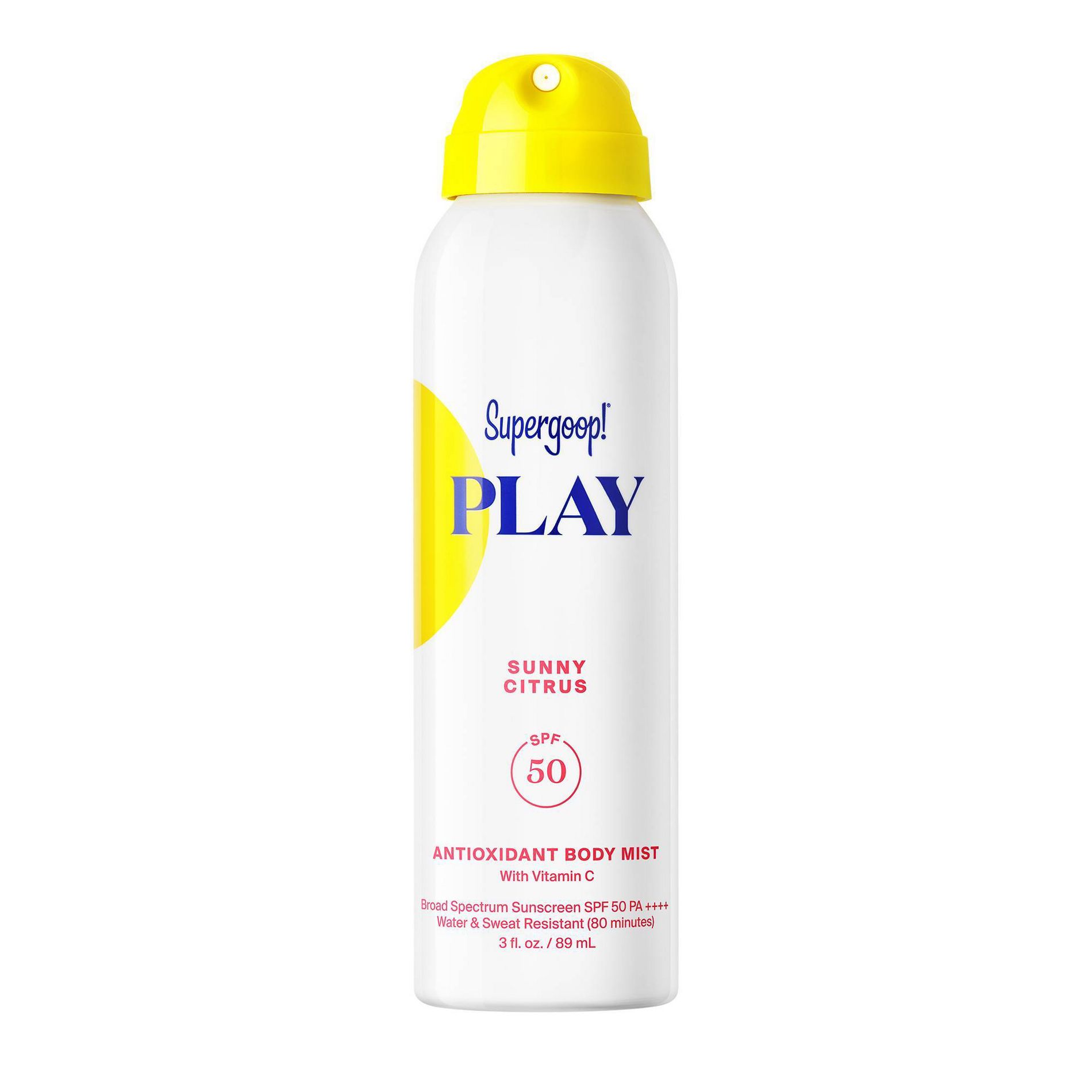 Supergoop! PLAY Antioxidant Body Sunscreen Mist with Vitamin C - SPF 50 - Sunny Citrus