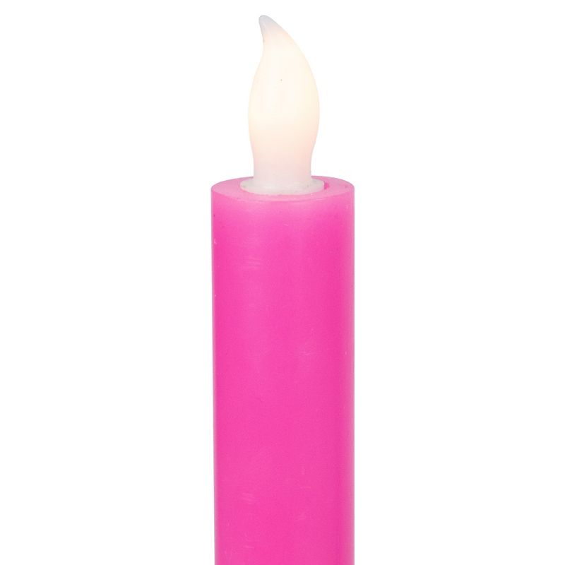 Northlight Set of 4 Purple and Pink Flickering LED Christmas Advent Wax Taper Candles 9.5", 5 of 7