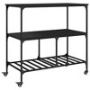 vidaXL Kitchen Trolley Black 39.4 in.x19.7 in.x37.4 in. Engineered Wood - 2 of 4