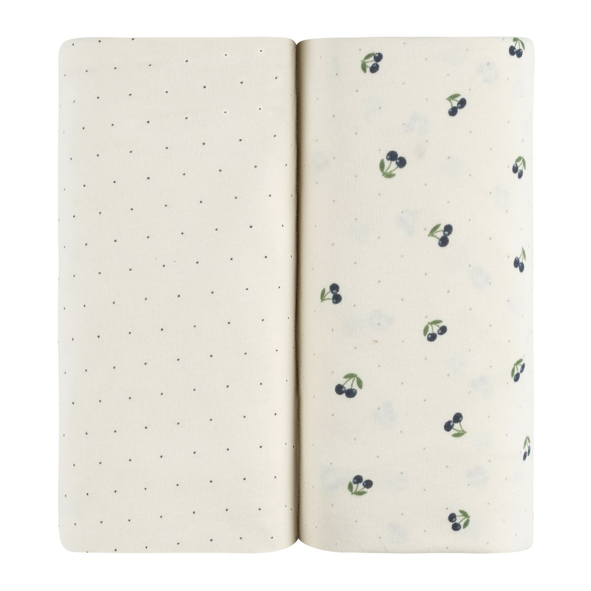 Aurora Classics Fitted Sheet Set - 2 pk - 100% Jersey Knit Cotton - Cherry Printed