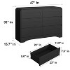SOLACEFURNITURE 47" Wide 6 Drawers Dressers, Wood Closet Clothes Storage Dressers Organizer for Bedroom - 3 of 4