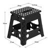 VECELO Folding Step Stool 11/13 in. Non-Slip Surface Portable Foldable 1 Step Stool with Carry Handle, Heavy Duty Stool Blue/Black/Pink/Khaki - 3 of 4
