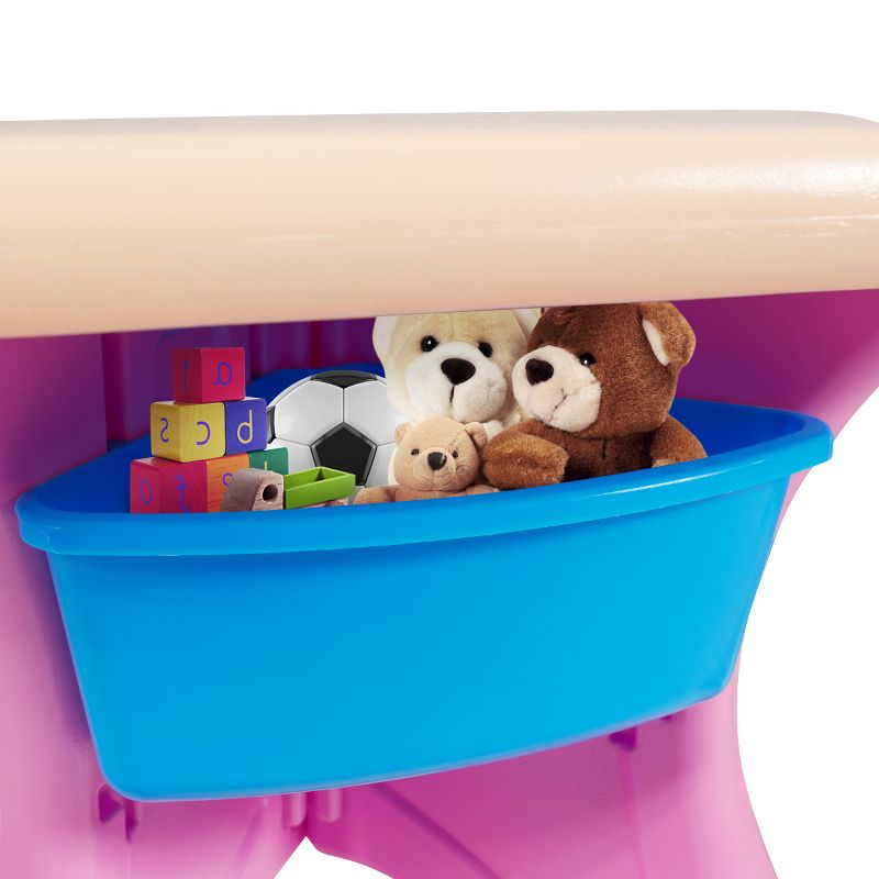 Tangkula 3 PCS Kids Activity Storage Table & Chair Set Pink, 3 of 9