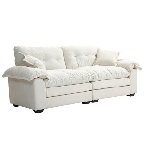 NicBex 84 Inch Chenille Couch Loveseat Deep Seat Sofa with 2 Throw Pillows and Memory Foam for Living Room,Office,Apartment - 1 of 4