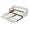 TIRAMISUBEST Twin XL to King Size Extendable Upholstered Daybed with 2 Storage Drawers, Modern Daybed Frame Sofa Bed with Wood Slats Support - 4 of 4