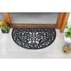 RugSmith Black Moulded Trellis Half-round Rubber Doormat Doormat - 2 of 4