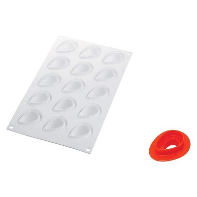 Silikomart Fragola 30 Silicone Mold with 15 Cavities, Each 1.88 Inch x 1.45 Inch x 1.29 Inch High