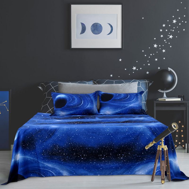 PiccoCasa Polyester Galaxy Soft with Pillowcases Bedding Sets 4 Pcs, 2 of 6