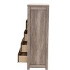 Bedroom Furniture Rustic Light Grey Simple 1pc Chest Of Drawers 5-Drawers Storage Cabinet Solidwood - 4 of 4