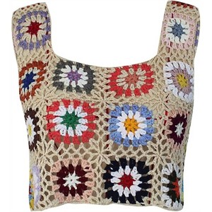 Women's Crochet Knit Flower Top - oneeleven - 1 of 3