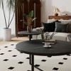 Modern Coffee Table with 2 Display Shelves, Faux Marble Surface with Tripod-Inspired Base, Black 4B - ModernLuxe - 4 of 4