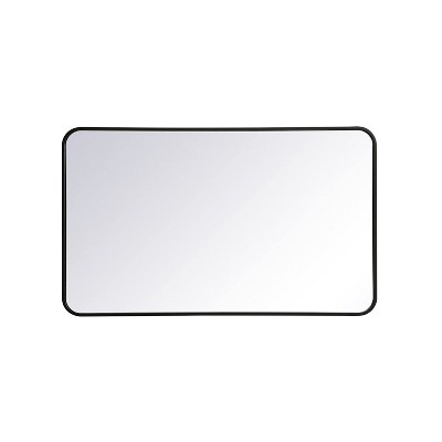 Elegant Lighting Soft corner metal rectangular mirror 24x40 inch in Black