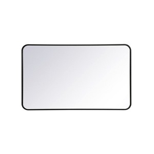 Elegant Lighting Soft corner metal rectangular mirror 24x40 inch in Black - 1 of 4