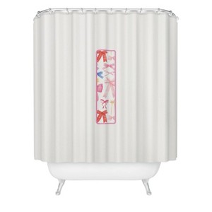 Deny Designs April Lane Art Fancy Bow Monogram Shower Curtain - 1 of 3