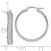 Black Bow Jewelry 3.75mm Glitter Infused 14k White Gold Round Hoops, 25mm (1 Inch) - 4 of 4