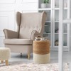 Hand-Braided Jute Pouf Ottoman Footstool, 14" Round x 16" High Natural Woven Footrest, Boho Farmhouse Decor for Living Room, Bedroom, Entryway - 2 of 4