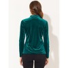 INSPIRE CHIC Women's Casual Soft Long Sleeve Button Decor V Neck Velvet Top - 3 of 4