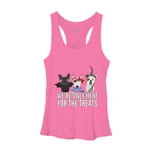 Women's Design By Humans Dog Halloween - We're Only Here For The Treats By PedigreePrints Racerback Tank Top - 1 of 3