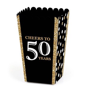 Big Dot of Happiness Adult 50th Birthday - Gold - Birthday Party Favor Popcorn Treat Boxes - Set of 12 - 1 of 4