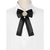 INSPIRE CHIC Women's Pre-Tied Ribbon Pin Collar Lace Trim with Rhinestone Brooch Ties - 4 of 4