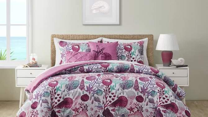 Ivory Coast Disperse Print 5pc Reversible Comforter Set Pink/Purple - VCNY, 2 of 6, play video