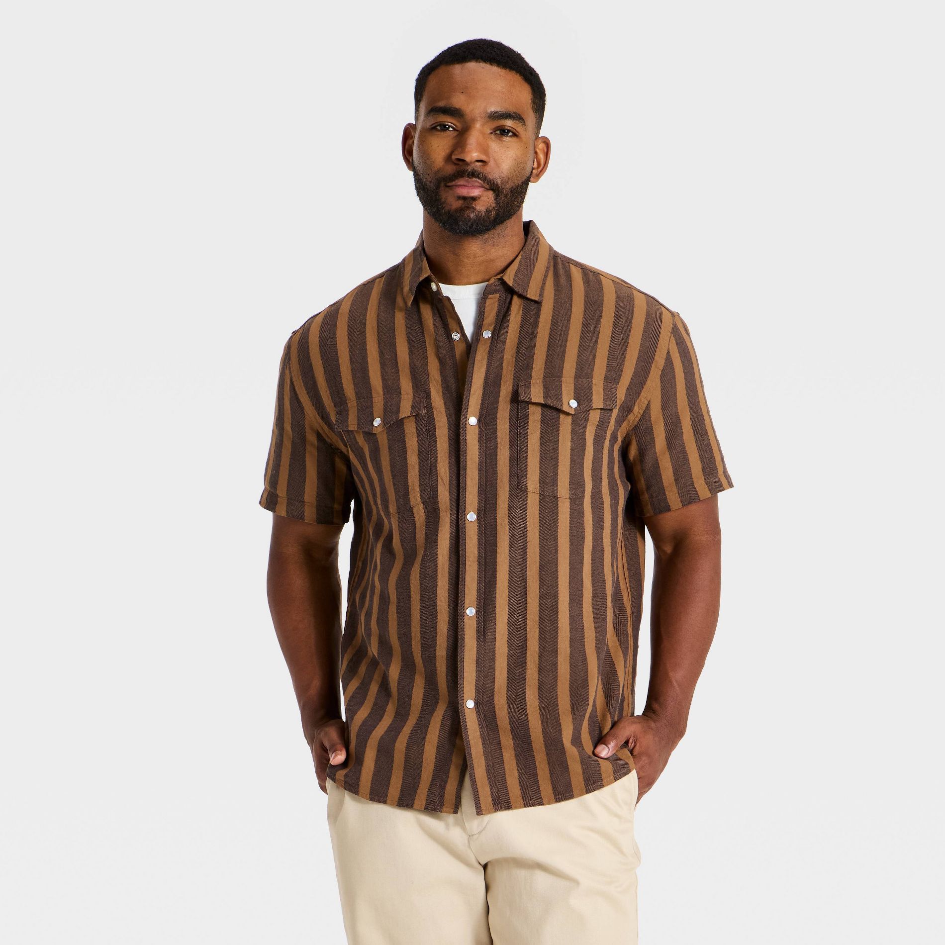 Men's Short Sleeve Western Button-Up Shirt - Goodfellow & Co™