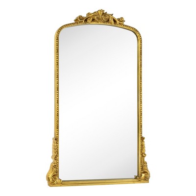 Cummons Baroque Ornate Resin Arched Framed Wall Mounted Bathroom Vanity Mirror