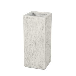 Syemin Outdoor Planters with Classic Design, Flower Planter Pot for Garden, Courtyard, Patio, White，8.25"*8.25"*20" - 1 of 4