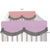 Bacati - Jungle Safari Girls Lilac/Coral Solid Crib Rail Guard Cover set of 2 Small Side - 2 of 4