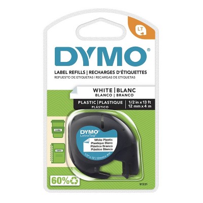 DYMO LetraTag Plastic Label Tape Cassette Black on White