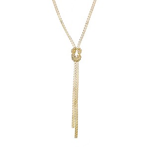 Adornia Gold Plated 30" Knotted Box Chain Lariat - 1 of 1