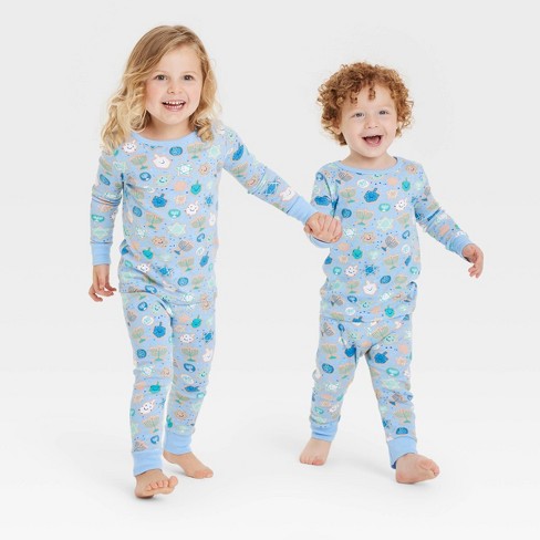 Toddler Hanukkah Cotton Ribbed Holiday Matching Family Pajama Set Blue Target