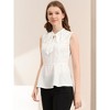 INSPIRE CHIC Women's Bow Tie Neck Sleeveless Semi Sheer Chiffon Blouse - 4 of 4