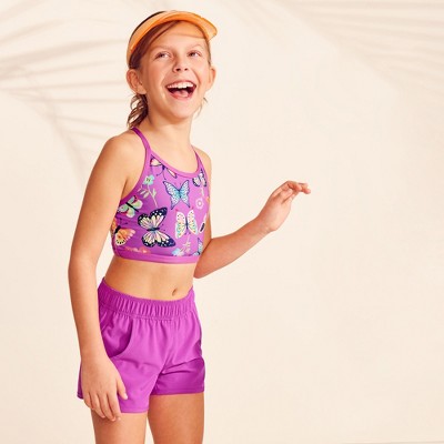 Lands' End Kids Chlorine Resistant Criss Cross Bikini Top