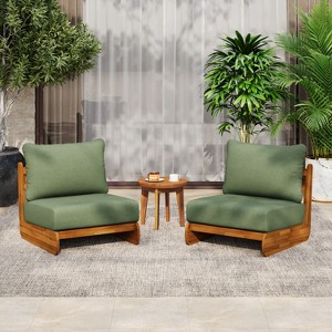 Christopher Knight Home Ansonia Mid-Century Modern Outdoor Acacia Wood Club Chair with Water-Resistant Cushion - 1 of 4