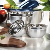Lexi Home 3-Piece Heavy Duty Brushed Stainless Steel Mixing Bowl Set - 4 of 4