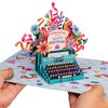 Paper Love Pop Up Birthday Card, 3D Typewriter, For Adults and Kids - 5"x7" Cover - Includes Envelope and Note Tag - 4 of 4