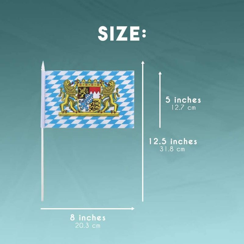 Juvale 72 Piece Bavarian Stick Flag, Handheld Flags, German Party Decor (8x5 in), 4 of 6