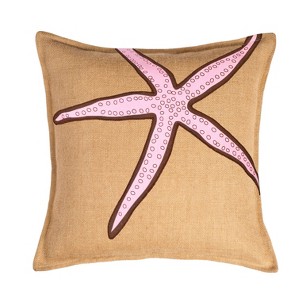 Kensington Garden 20"x20" Oversize Burlap Pillow Front Panel Interior Cotton Lined - 1 of 3