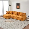 110" Modular Combination Cloud Sofa with Ottoman, Chenille Deep Seat L-Shaped Sectional Couch with Cushions, Modern Living Room Furniture - 3 of 4