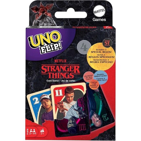 Uno Flip! Stranger Things Card Game With Double-sided Deck Collectible Gift  For Kid, Family & Adult Game Nights, 2 To 10 Players : Target